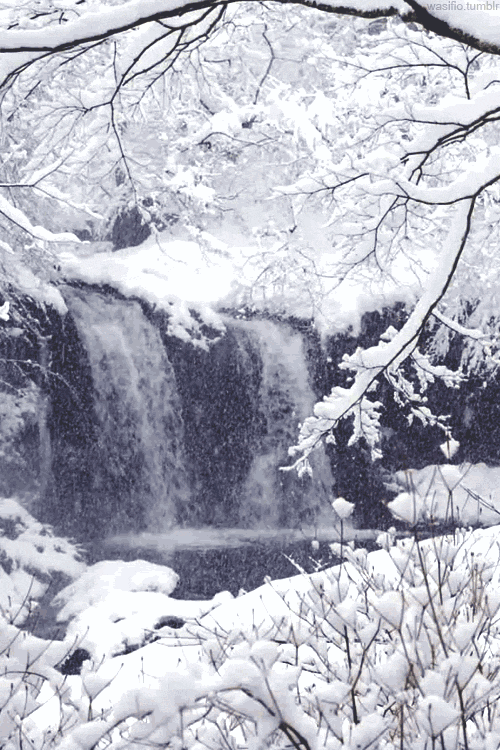 winter waterfall GIF