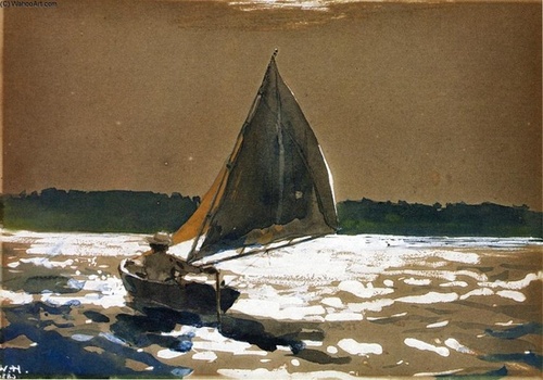 ART winslow homer sailing by moonlight