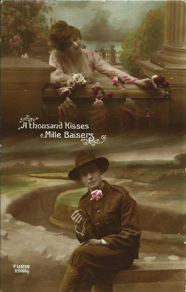 french romance postcard 55