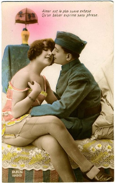 french romance postcard 2452