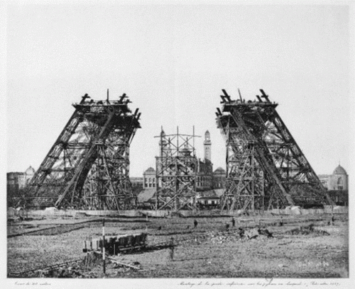 paris eiffel tower erection