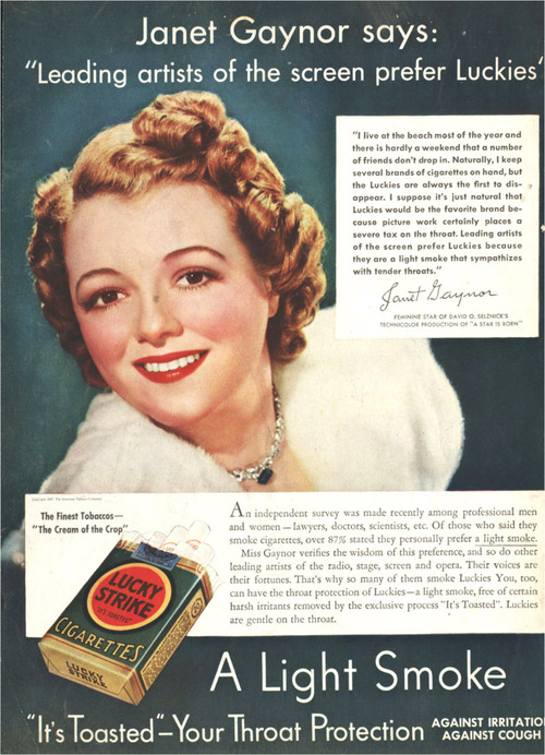 cigs luckies janet gaynor