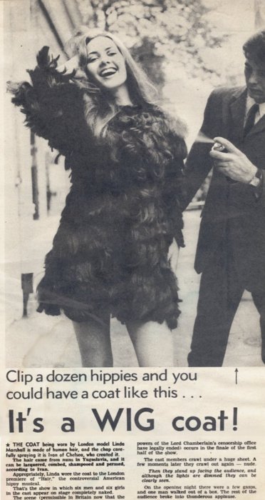 hippie clip wig coat