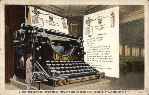 Giant Underwood Typewriter, Underwood Garden Pier Exhibit Atlantic City