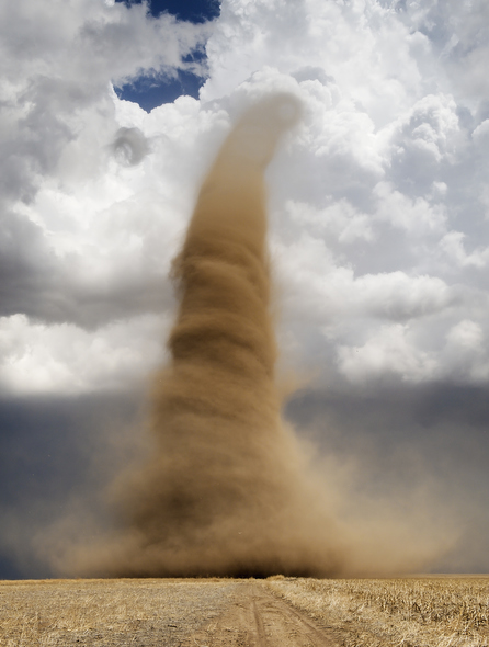 Spectacular landspout tornado