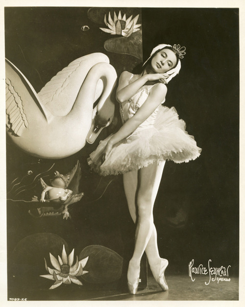 Portrait of Nathalie Krassovska.  Black and white photograph by Maurice Seymour, undated.