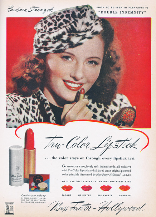 barbara stanwyck lipstick ad