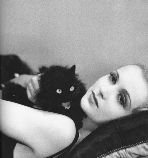 carole lombard and black cat