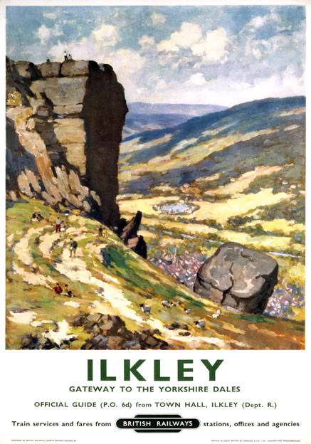 Ilkley, Yorkshire. Vintage British Railway Travel poster. 1960