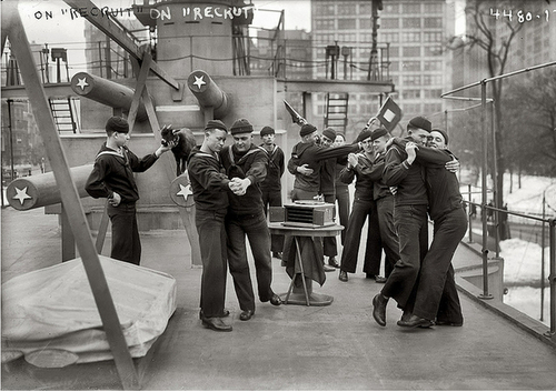 sailors togetehr dancing