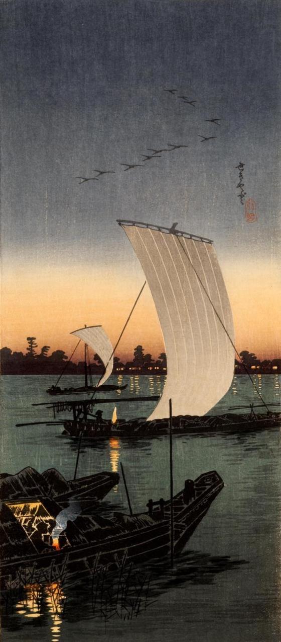 JAPANESE ART boat 23425