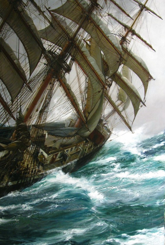 SHIP Wind in the Rigging, Montague Dawson