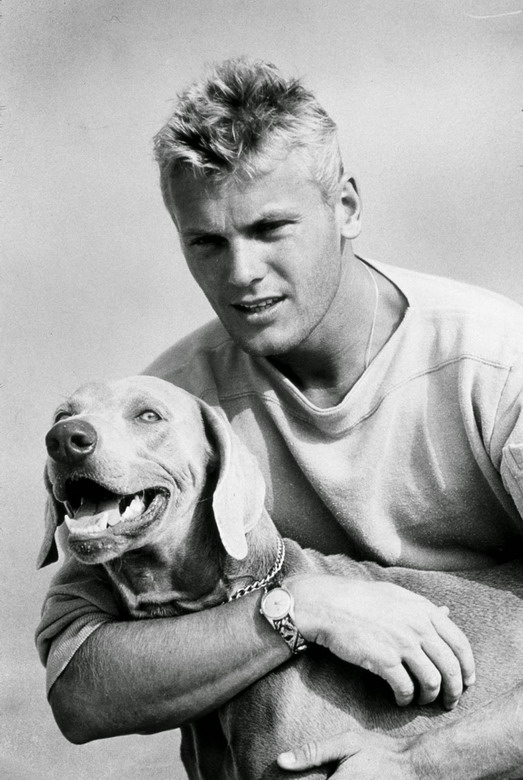 tab hunter and a dog
