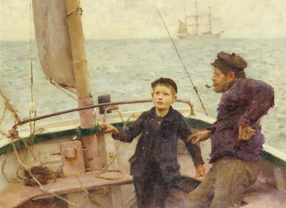 the-steering-lesson-henry-scott-tuke