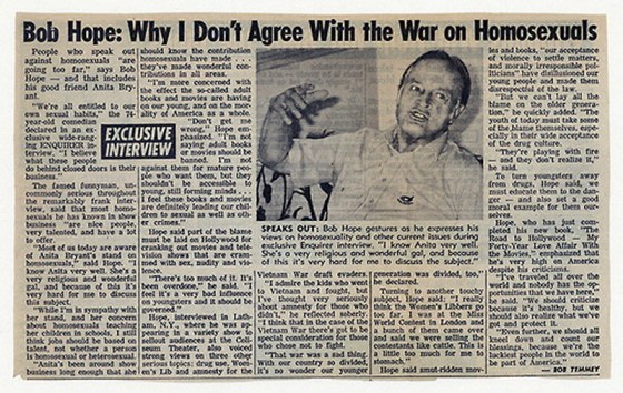 bob hope on gays 70s