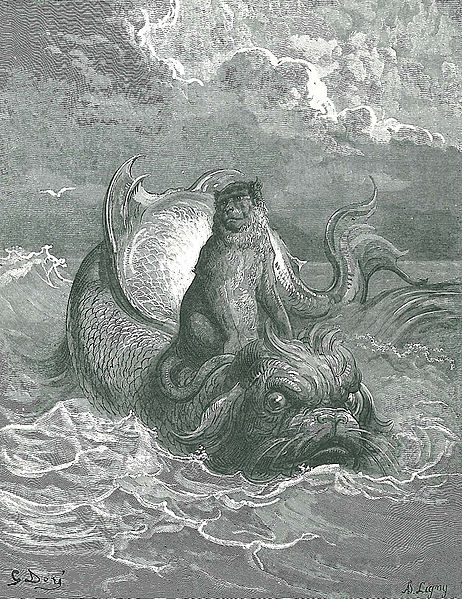 sea monster and monkey