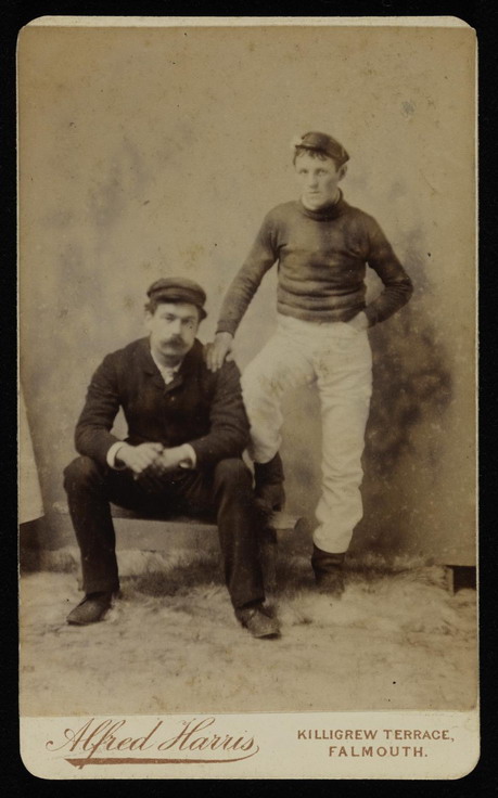 Mounted photograph of Henry Scott Tuke (seated) with Jack Rolling [c 1886] by Alfred Harris