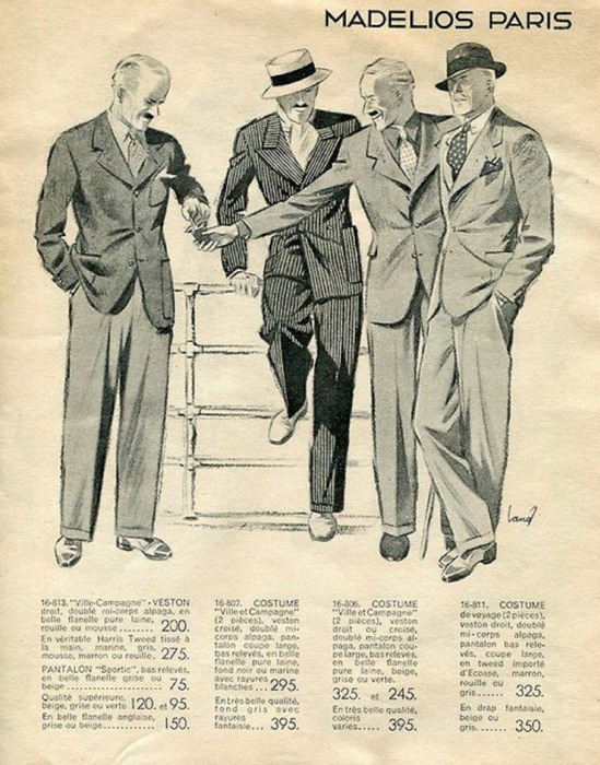 men's suits 30s france