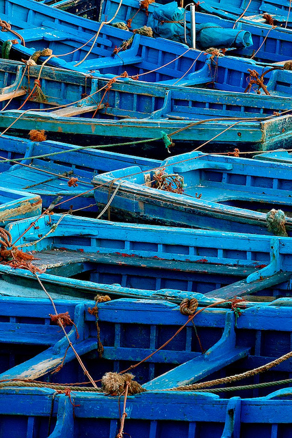 blue boats