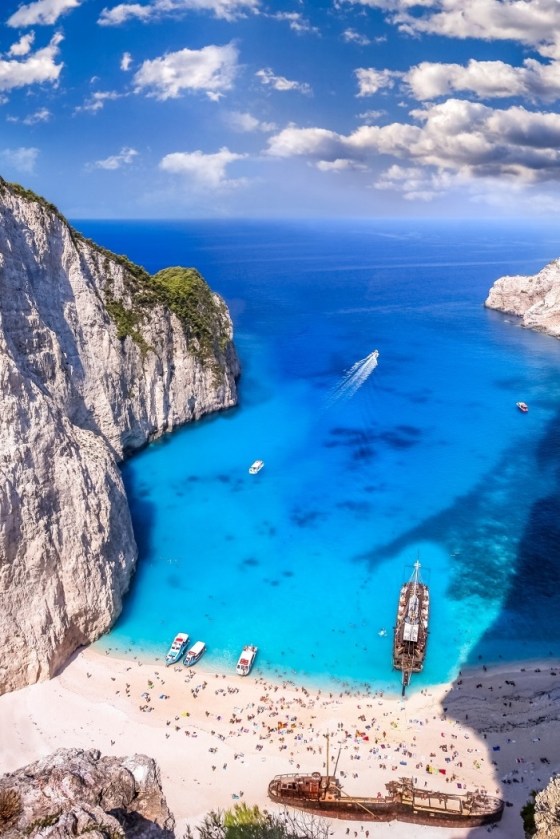 Navagio Beach with shipwreck in Zakynthos, Greece