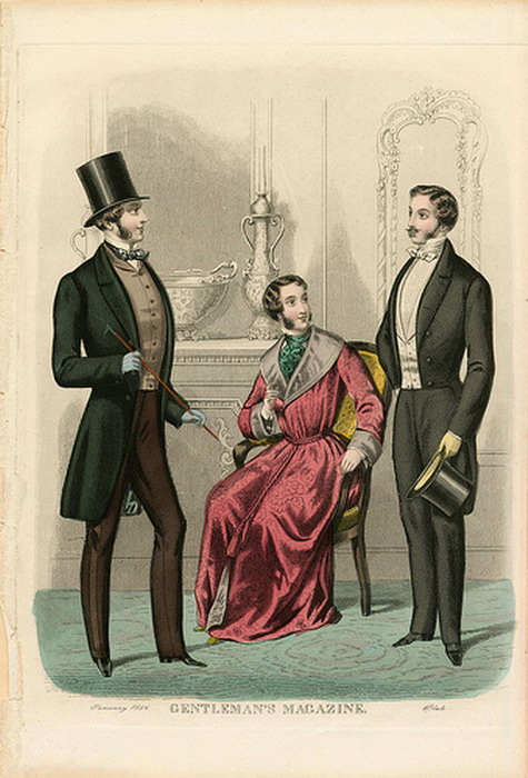 Three Gentlemen, Winter Fashions c. 1856