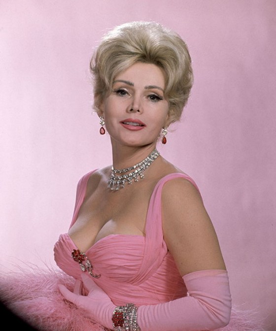 Subject: Zsa Zsa Gabor wearing vulture feathers and $600,000 worth of jewelry for Dune's Club appearance.  Las Vegas, Nevada 1961 Photographer- Allan Grant Time Inc Owned Merlin-1153326