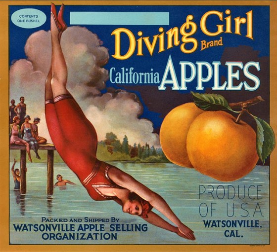 apples diving girl