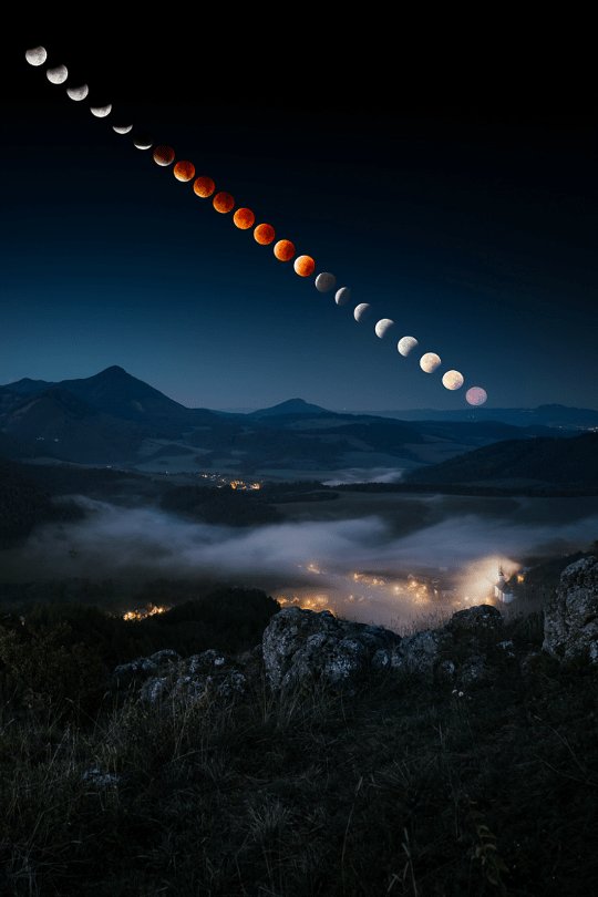 Blood moon in time by Richard Petrech