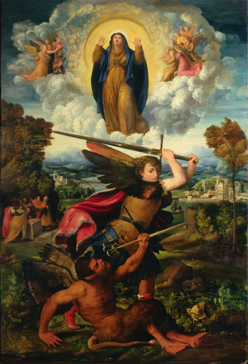 religious The Assumption of the Virgin with Saint Michael the Archangel Vanquishing the Devil, 1533