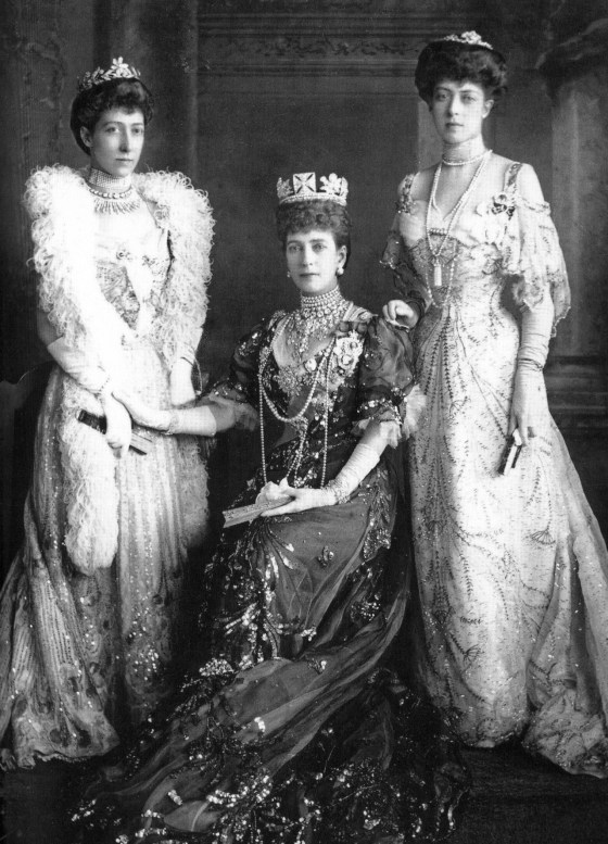 Portrait of Queen Alexandra of the United Kingdom and her daughters Louise and Victoria, 1905