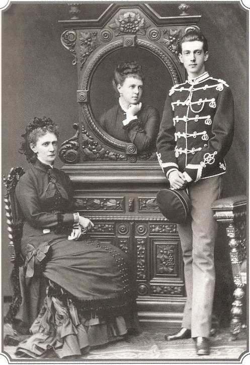 Empress Maria Alexandrovna with her daughter Maria and youngest son Pavel