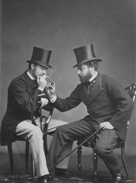 Crown Prince Frederick of Denmark and Prince Albert Edward, Prince of Wales. January 1869