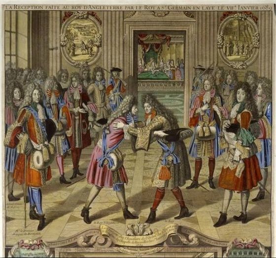 Reception faite au roi James II d’Angleterre par le roi Louis XIV de France à Germain-en-Laye en 1689