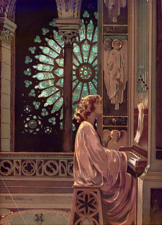 religious Lyda Borelli in Marcia nuziale, Carmine Gallone 1915, design by Tito Corbella