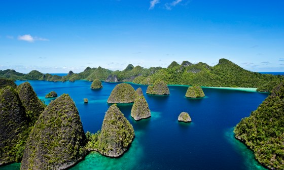 Kep Wayag, a series of uninhabited islands, rises out of the most biodiverse waters on the planet. The area is now a designated marine protected area, patrolled by local communities with the support of Conservation International, Raja Ampat, Irrian Jaya, Indonesia, 09 February 2010.