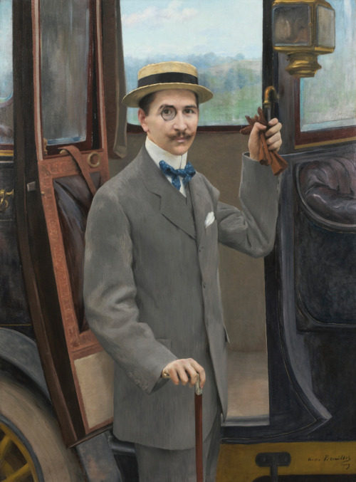Pierre André Brouillet, A Young Man by a Carriage, 1909