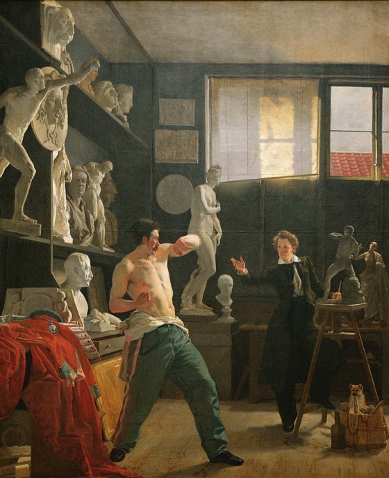 Sculptor Christen Christensen in his Studio (1827), Wilhelm Bendz