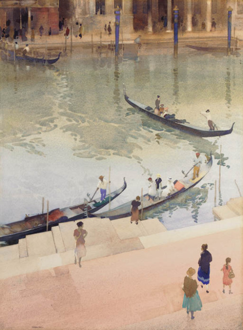 William Russell Flint (Scottish, 1880-1969), Traghetto, Grand Canal, Venice, June 1920.