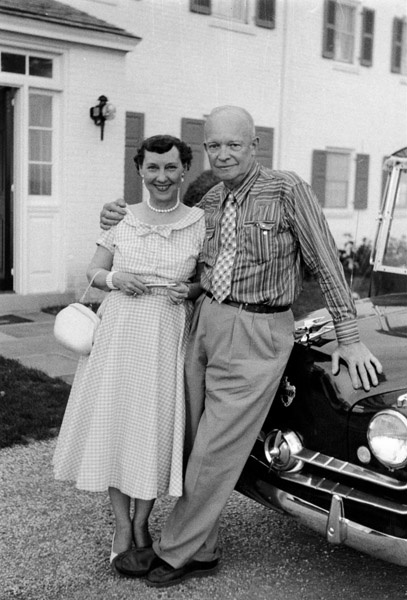 President and Mrs. Eisenhower on their 38th wedding anniversary. July 1, 1955