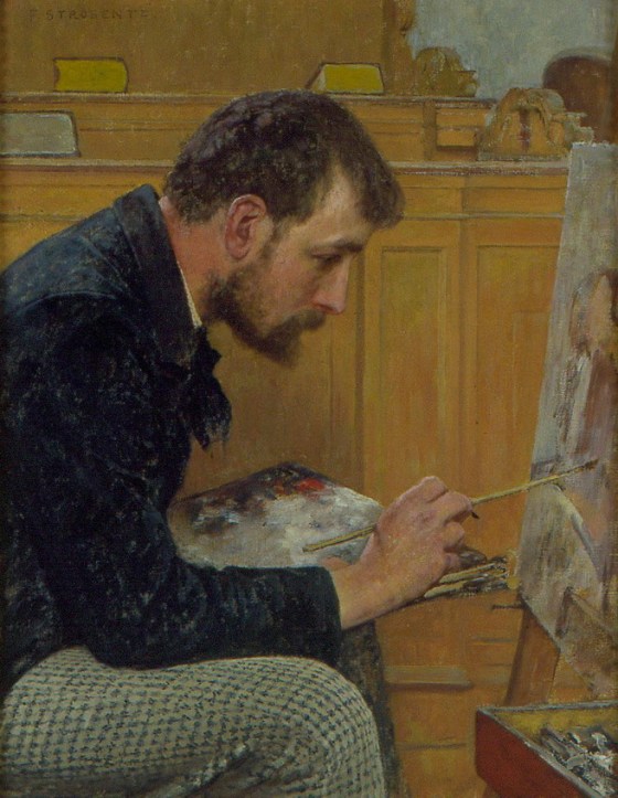 Portrait of an Artist in Profile (1884), Fritz Strobentz