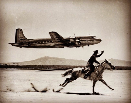 cowboy and plane