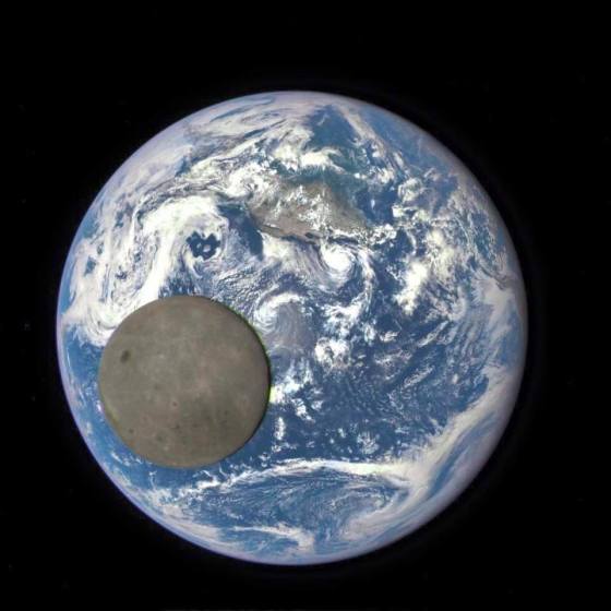 earth and back of moon