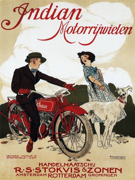 moto Indian motorbike poster Dutch