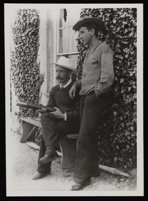 Glass negative showing Henry Scott Tuke and Johnny Jackett outside Tuke's house at Pennance [c 1896] Photographer Unknown null An initial donation of the papers of Tuke and Gotch was made to the Tate Archive by Mr Brian D. Price in 1990.  Additional donations of related material were made in 1991, 1994 and 2002.   http://www.tate.org.uk/art/archive/TGA-9019-1-4-2-10-1