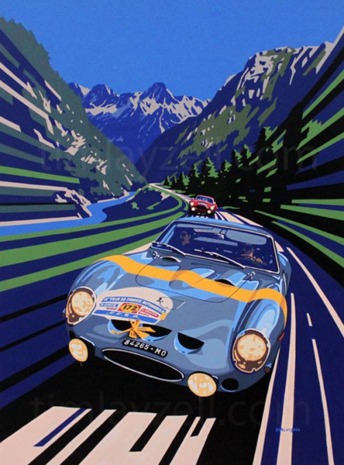 lucien-bianchi-ferrari-250-gto-vainqueur-du-tour-de-france-1960-illustration-de-tim-layzell