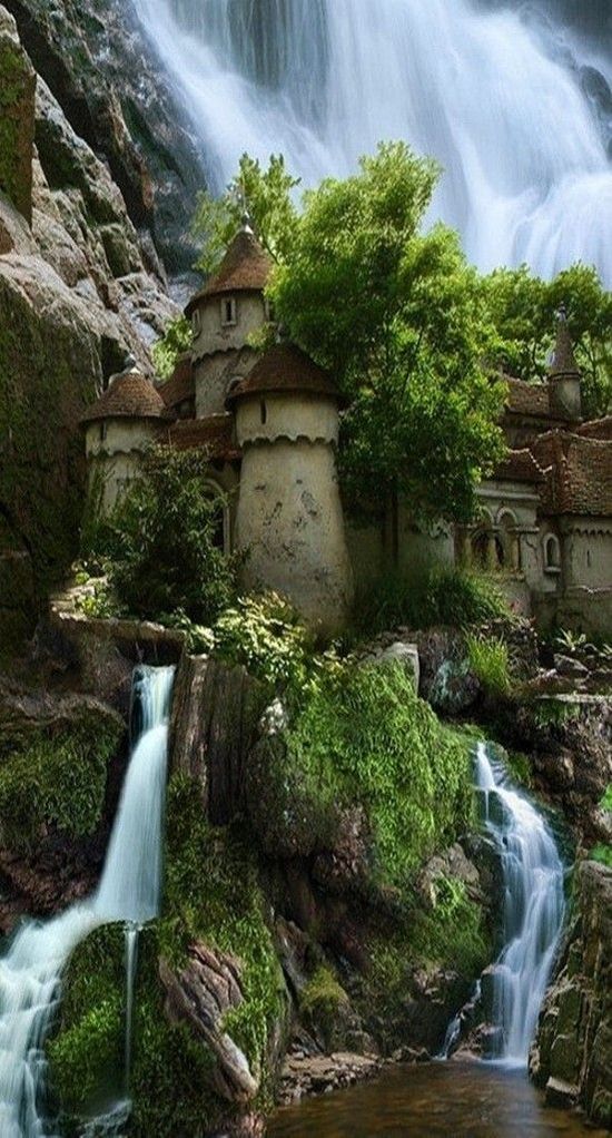 polish-castle-waterfall