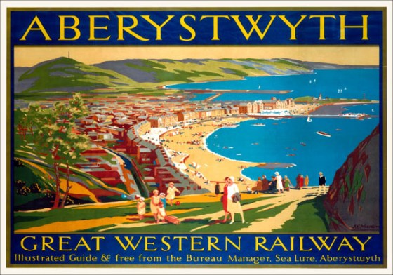 A Great Western Railway travel poster overlooking the beautiful bay. 1923-1947.  Artwork A E Martin.