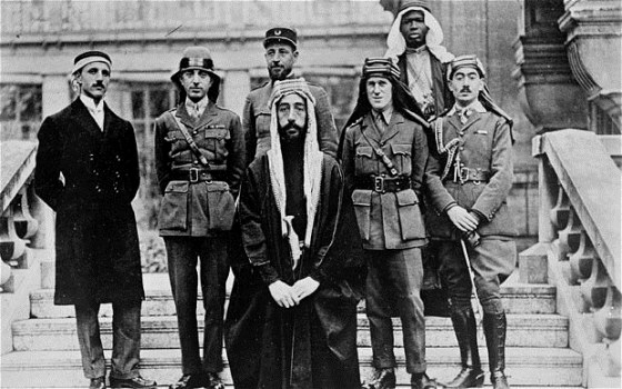 TE Lawrence with Emir Feisal and the Arab Commission to the Peace Conference in Versailles
