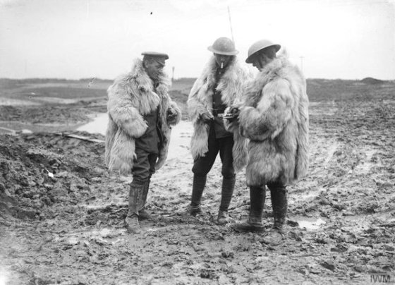 WWI BRITISH SOLDIERS FLUFFY COATS