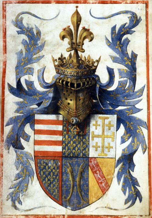 Coat of Arms of René d'Anjou, King of Naples (c. 1442).